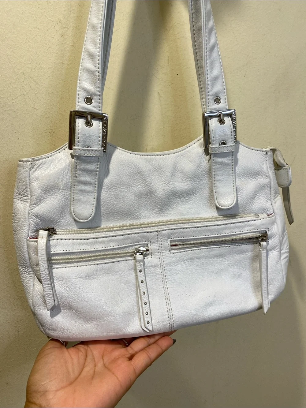 Stone & Co White Leather Shoulder Bag